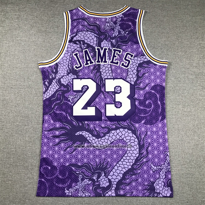 Maglia Los Angeles Lakers LeBron James #23 Asian Heritage Throwback 2018-19 Viola